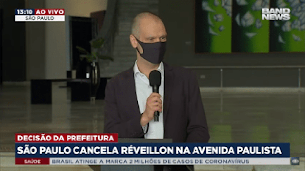 Prefeito de SP Bruno Covas anuncia cancelamento do réveillon na Avenida Paulista