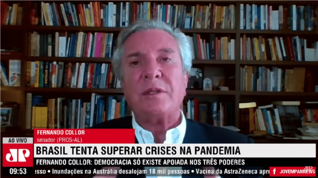 Fernando Collor sobre Bolsonaro: "Ele tem uma boa intenção de acertar, fazer o melhor com as suas convicções"